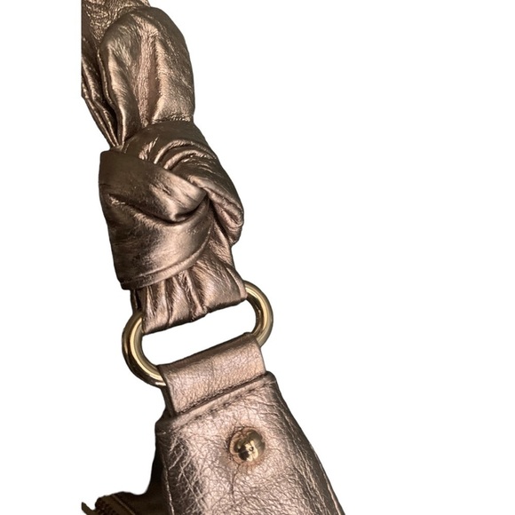 Elliot Lucca Short Strap Leather Mini Hobo Bag Pewter Ladies Short Strap Handbag - Picture 4 of 11